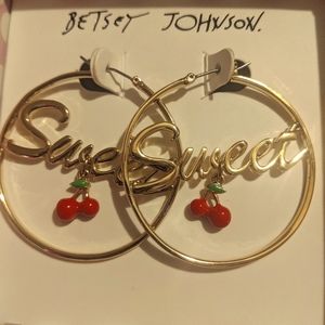 Betsey Johnson 💋Cherry 💋Hoop earrings